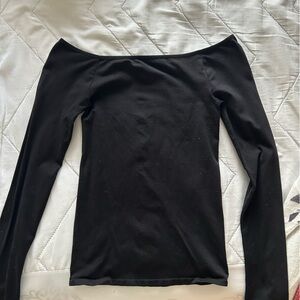 Free People Black Long Sleeve Top